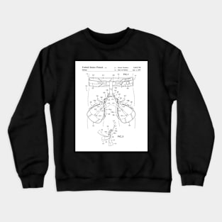 Rock Climbing Harness Patent - Rock Climber Art - Black And White Crewneck Sweatshirt